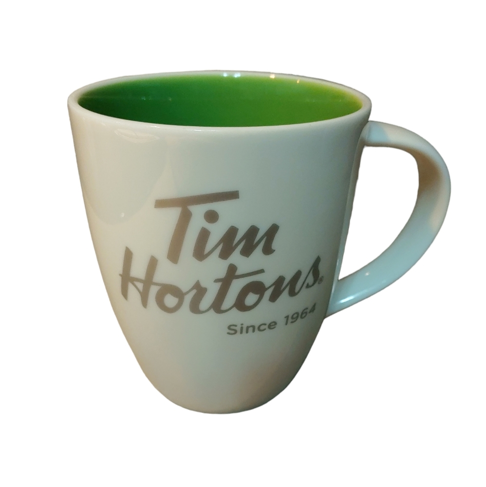 Tim Hortons Limited Edition 2014 White And Green Coffee Mug 16 oz